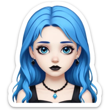 blue haired goth princess sticker