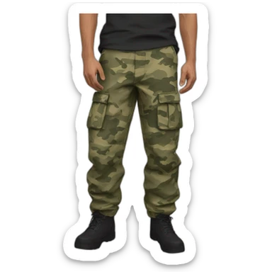 Military khaki camo cargo pants sticker