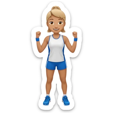 PE teacher, sporty outfit, encouraging sticker
