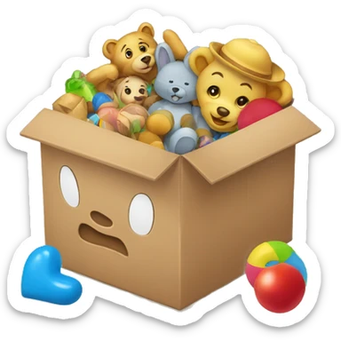 box full of toys sticker