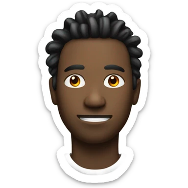 black male with one eye and only one red dreadlock sticking straight up sticker