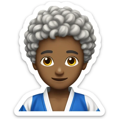 Boy with curly hair in Jiu jitsu suit sticker