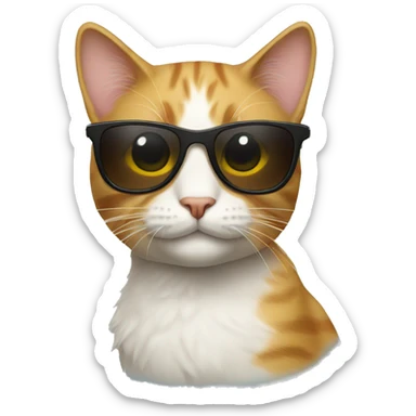 Cat with sunglasses sticker