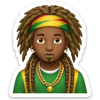 Rapper rasta hair sticker