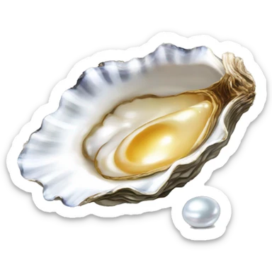 The oyster opened its mouth and there was a pearl inside sticker