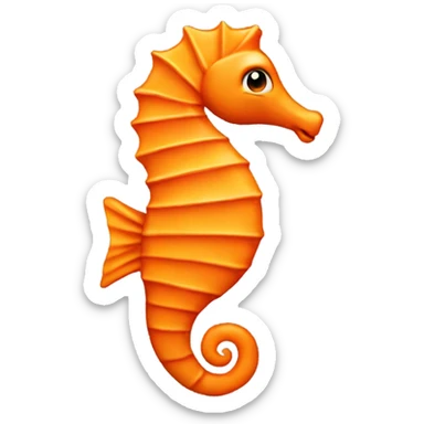 A sea horse looking right that's completely orange sticker
