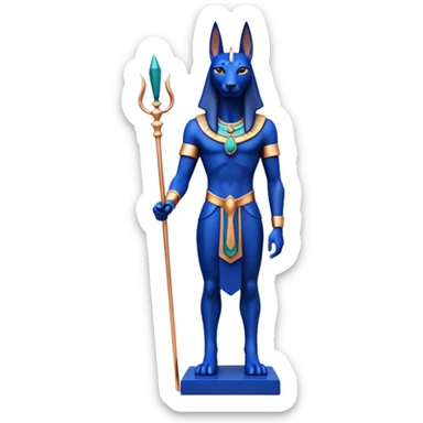 Proud Black, lapis rose gold, and anubis statue posed  sticker