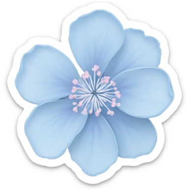 blue sakura flower sticker