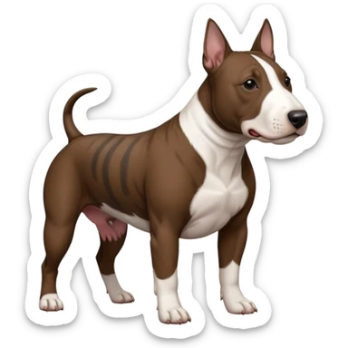 brindle english bull terrier dark brown sticker