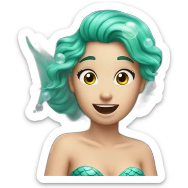 mermaid farts bubbles sticker