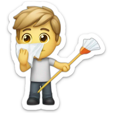 Video editors with a cleaning tissues sticker