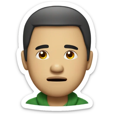 Sad Chinese man on Christmas sticker