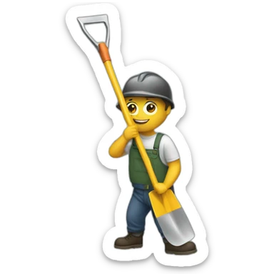 grabbing a shovel sticker