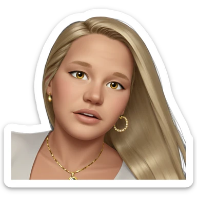 blonde girl with jewelry portrait sticker
