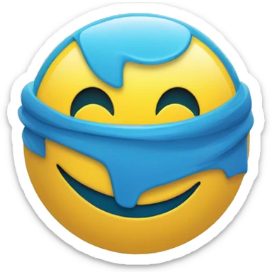 1 botón de marca de verificación cuadradoCOLOR AZUL Y AMARILLO sticker