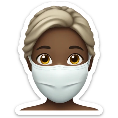 Girl with facemask skincare sticker