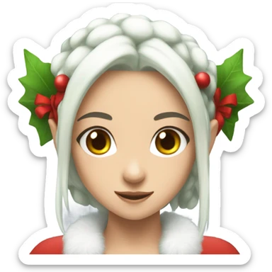 Pretty anime Christmas elf woman  sticker