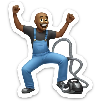 Guy dancing with vacuum  sticker