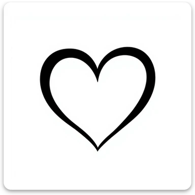 Chanel heart, minimalist, black and white, with interlocking C's sticker