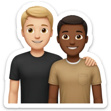 Tall white guy with short black guy sticker