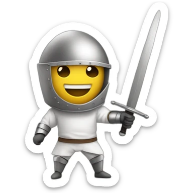 man fencing with medieval sword without armor sticker