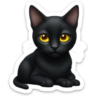 Black cat sticker
