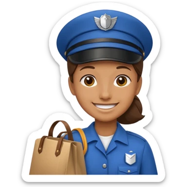 mail carrier with bag sticker