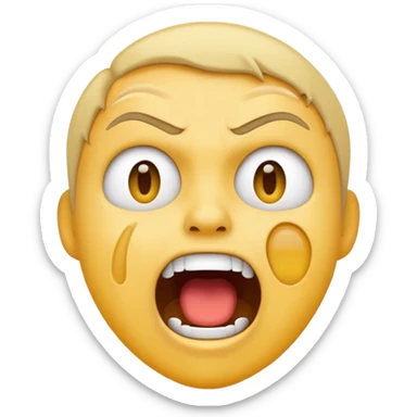 Regular emoji face but screaming in frustration  sticker