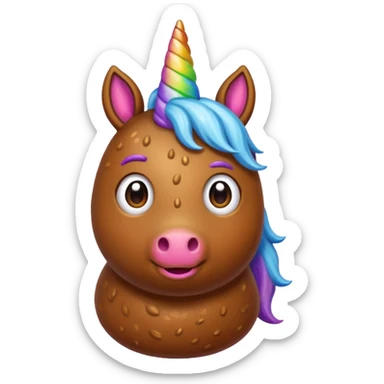 Poop unicorn  sticker