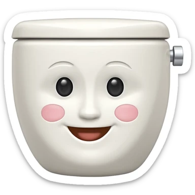 A 🚽 with a face 😀 sticker