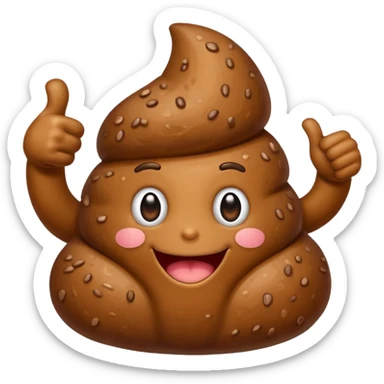 Poop giving a thumbs up sticker