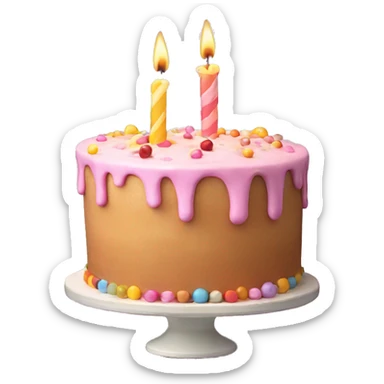 Aesthetic birthday cake with a candle 13 sticker