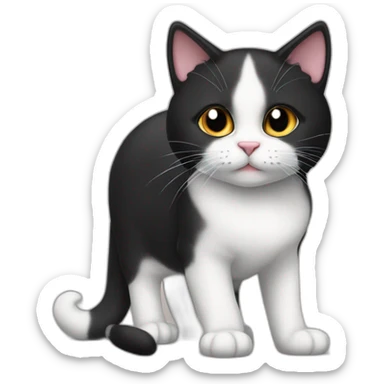 Cute Tux cat and The tip of the tail is white sticker