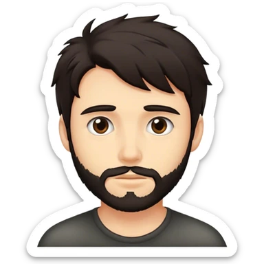 young scruffy man dark hair sticker