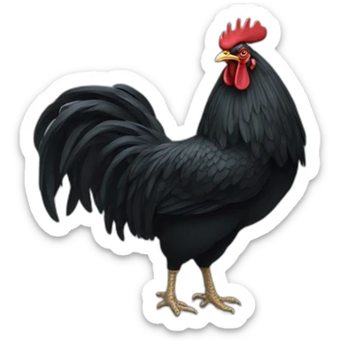 enormous black rooster sticker