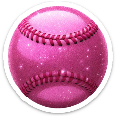 Pink glitter softball realistic  sticker