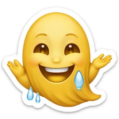 Emojis qui rigole fusionné avec l’emojis fantôme 👻 sticker