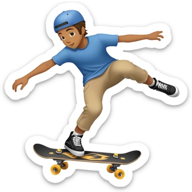 a skater doing a kickflip sticker