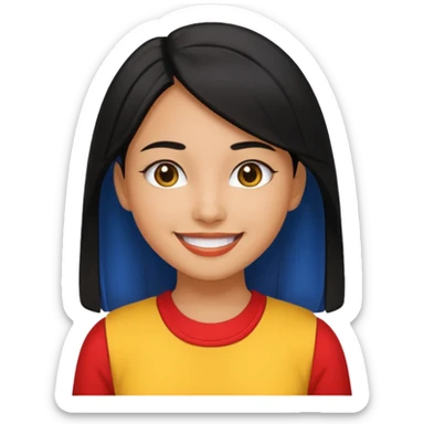 girl with black hair smile with Filipino colors sticker