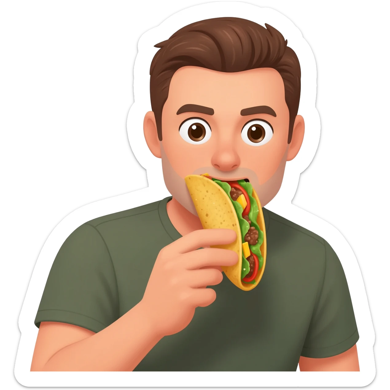 Man eating a taco sticker