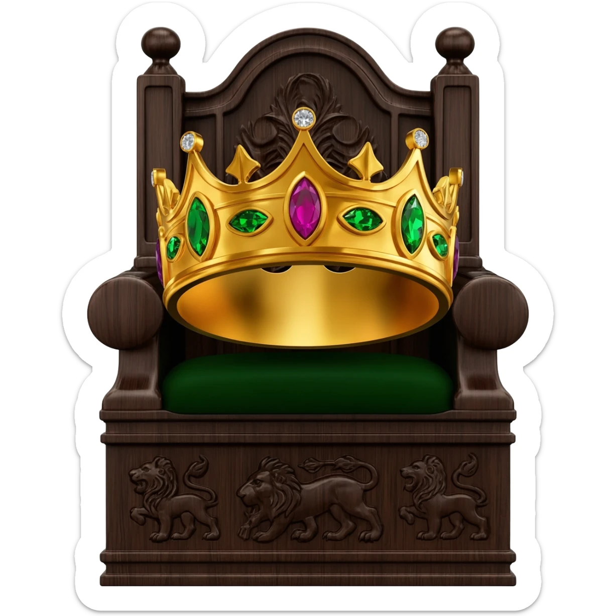 A crown on a throne sticker