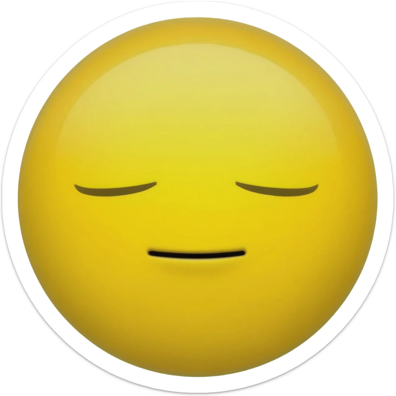 Yellow circle with closed eyes shaking horizontally sticker