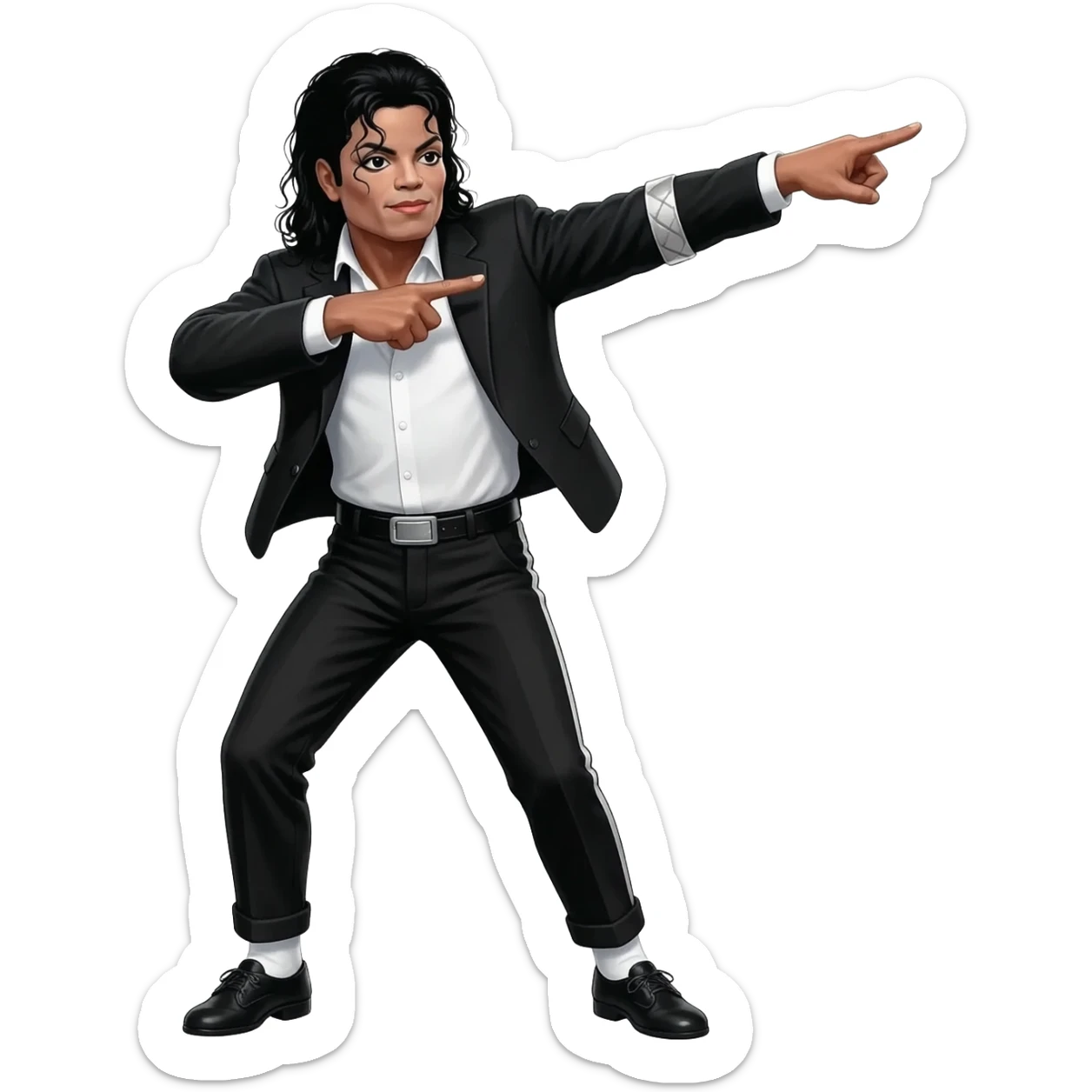 michael jackson dab, dancing legs, wearing black bad outfit sticker