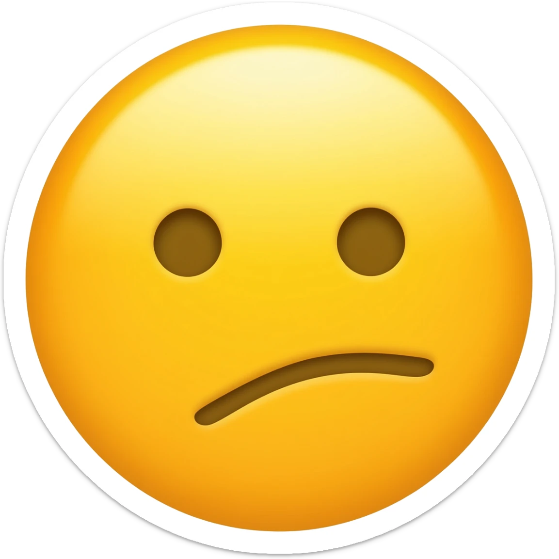 yellow default circle face with a chewing face expression (for an example, eyes: L L mouth: )u) sticker