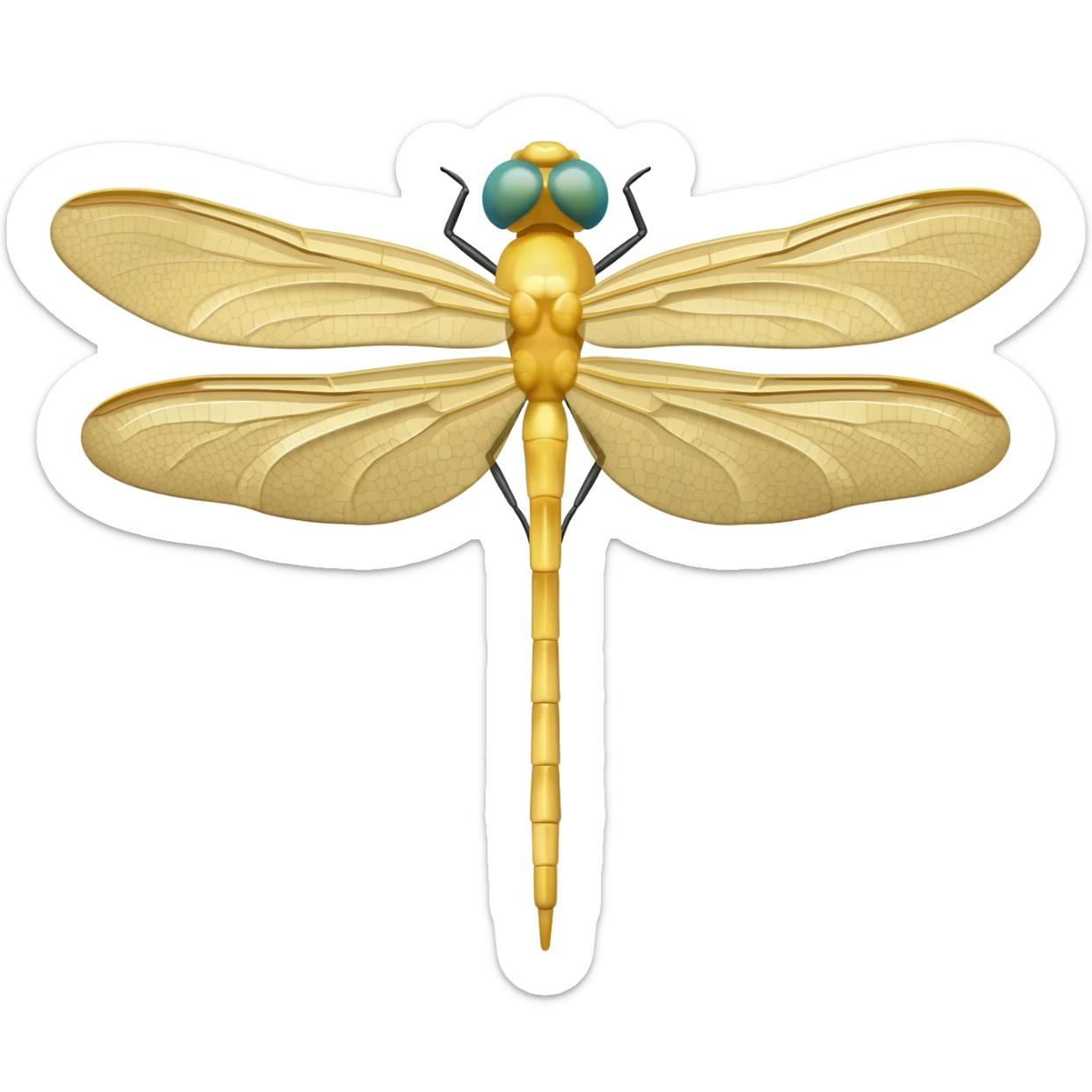 Light beige shiny dragonfly sticker
