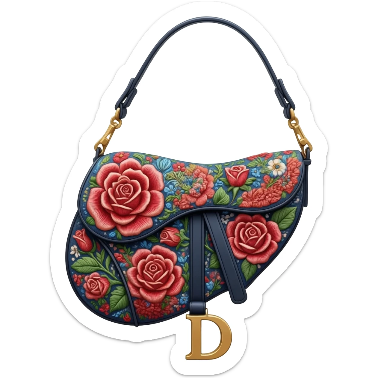 floral dior saddle bag sticker
