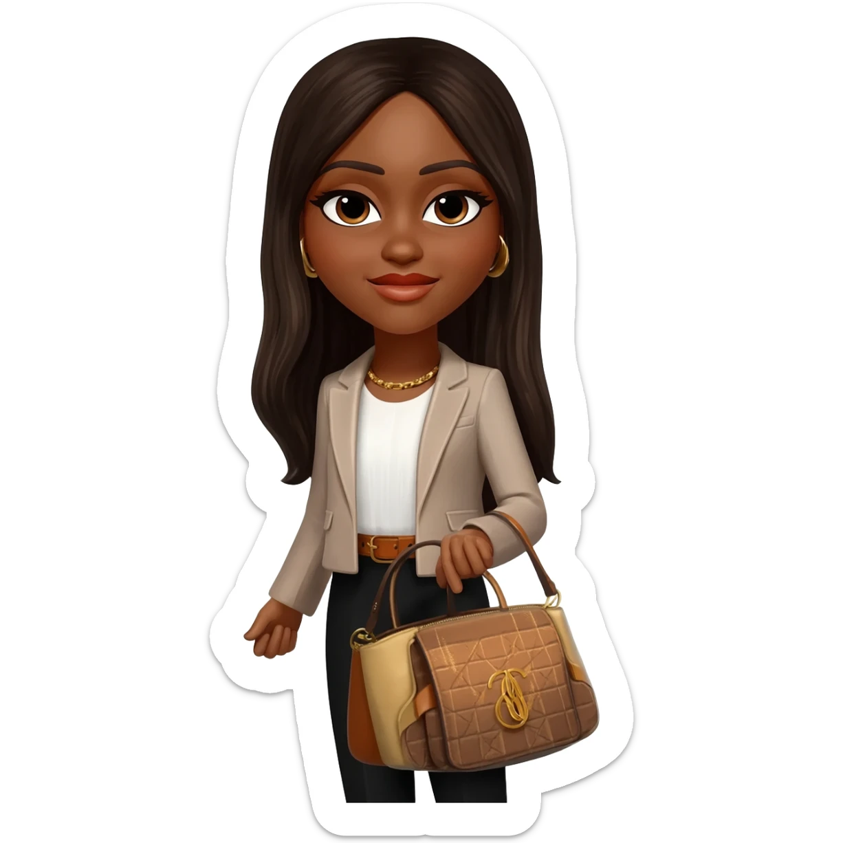 Gonemili Grace mode avec sac a main sticker