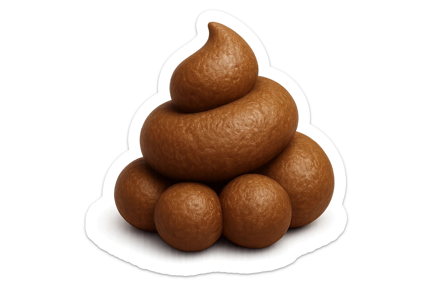 EMOJI STILE IPHONE 3D DI UNa montagna di feci a palline stile emoji iphone E FALLO MOLTO REALISTICO IN 3D sticker