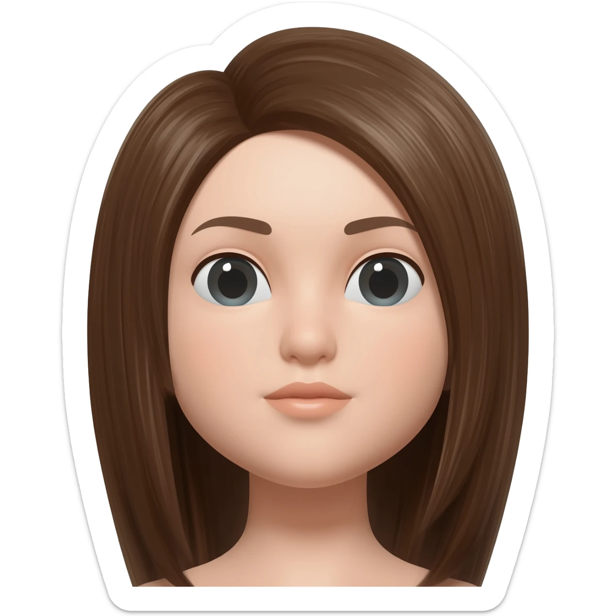 Chica con cabello liso sticker