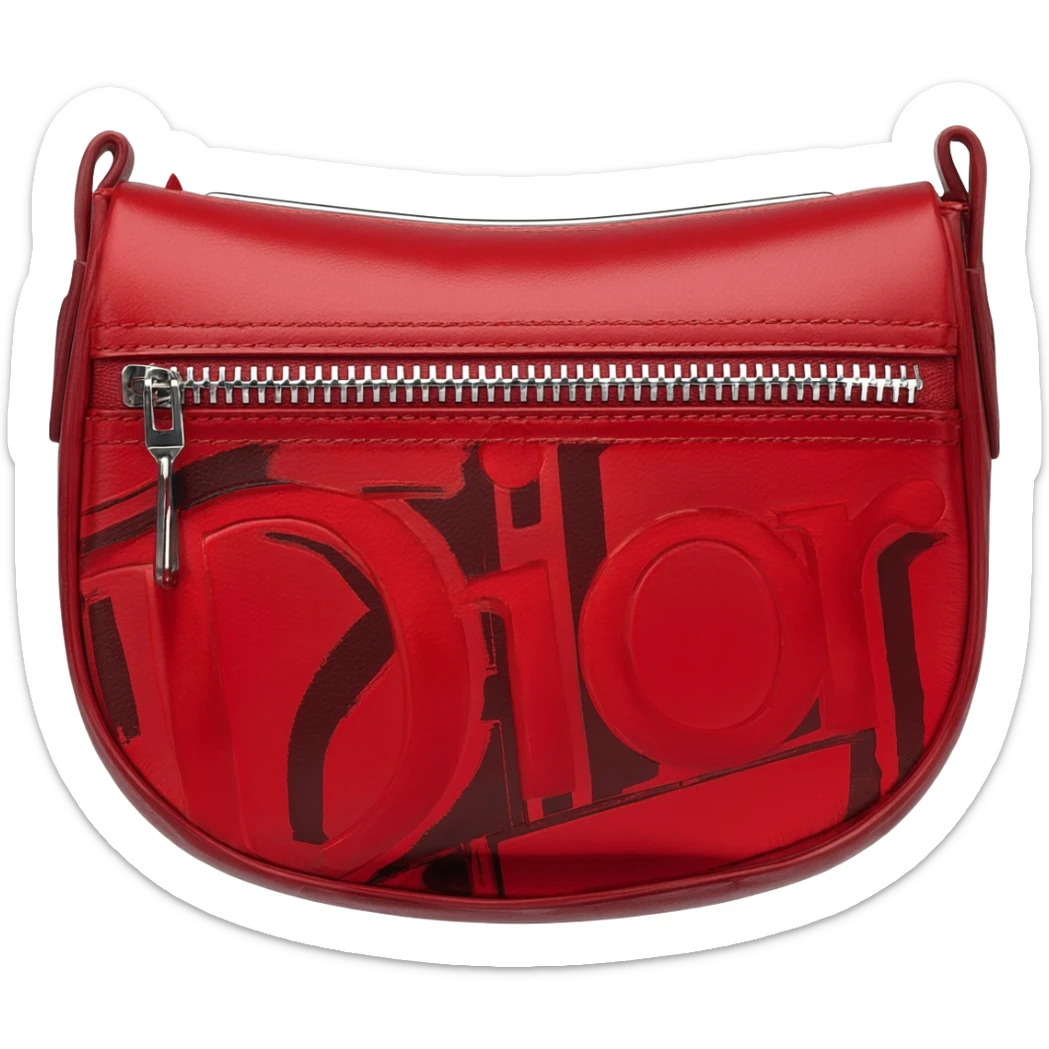 red dior printed saddle bag sticker